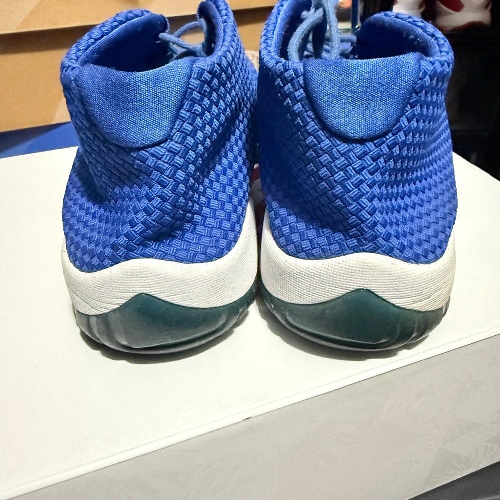Jordan Blue and White Athletic Shoes with Breathable Mesh